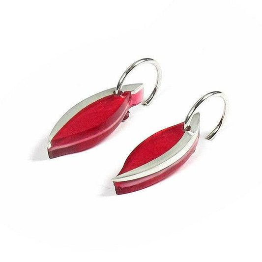 Raspberry Angel Wing Creole Earrings | The Jewellery Stop