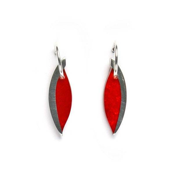 Red Angel Wing Creole Earrings | The Jewellery Stop