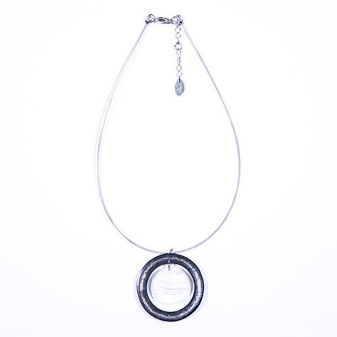 Black Crop Circles Pendant | The Jewellery Stop
