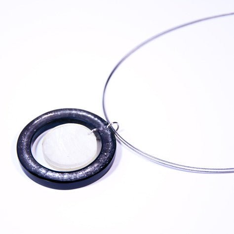 Black Crop Circles Pendant | The Jewellery Stop