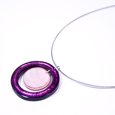 Pink Crop Circles Pendant | The Jewellery Stop
