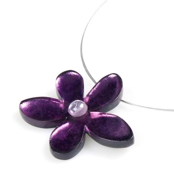 Purple Flower Large Pendant