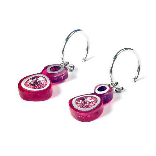 Raspberry Bubbles Creole Earrings | The Jewellery Stop