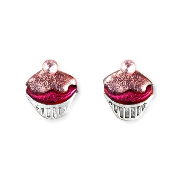 Rose Cupcake Stud Earrings | The Jewellery Stop