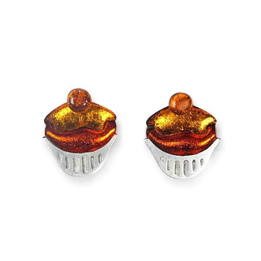 Tangerine Cupcake Stud Earrings | The Jewellery Stop