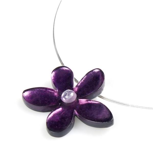 Purple Flower Small Pendant