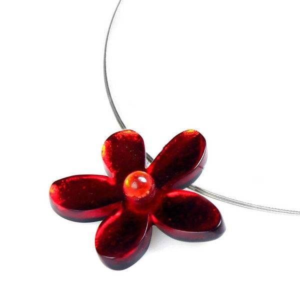 Red Flower Small Pendant | The Jewellery Stop