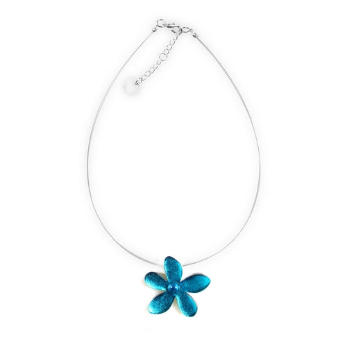 Teal Flower Small Pendant