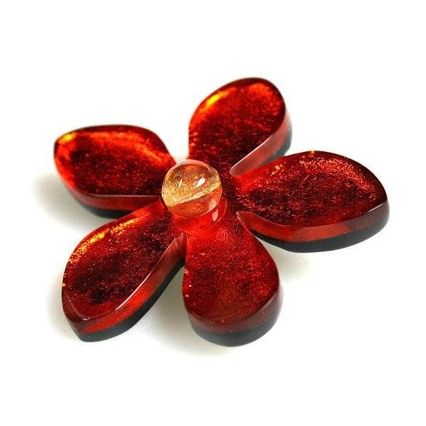 Orange Flower Brooch | The Jewellery Stop