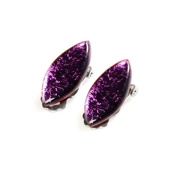 Purple Petal Clip Earrings | The Jewellery Stop