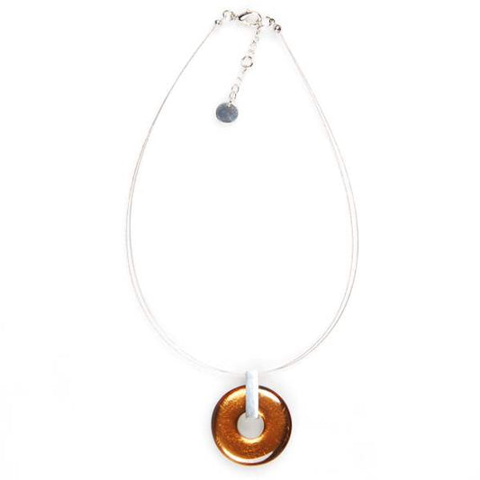 Gold Doughnut on Pewter Pendant | The Jewellery Stop