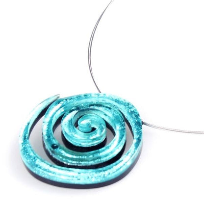 Aqua Spirals pendant