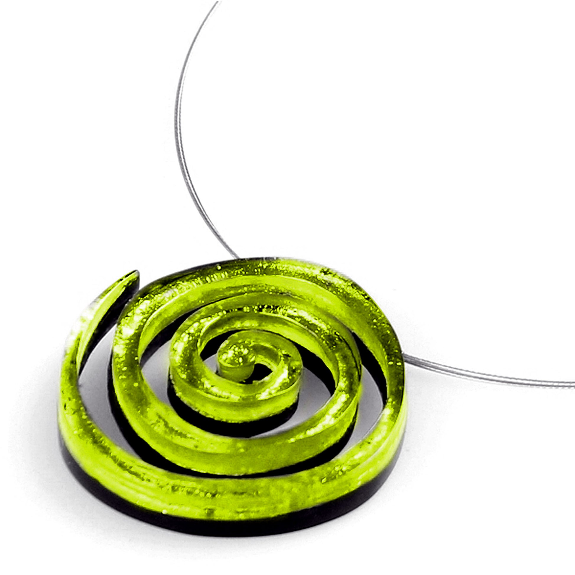 Lime Spirals pendant