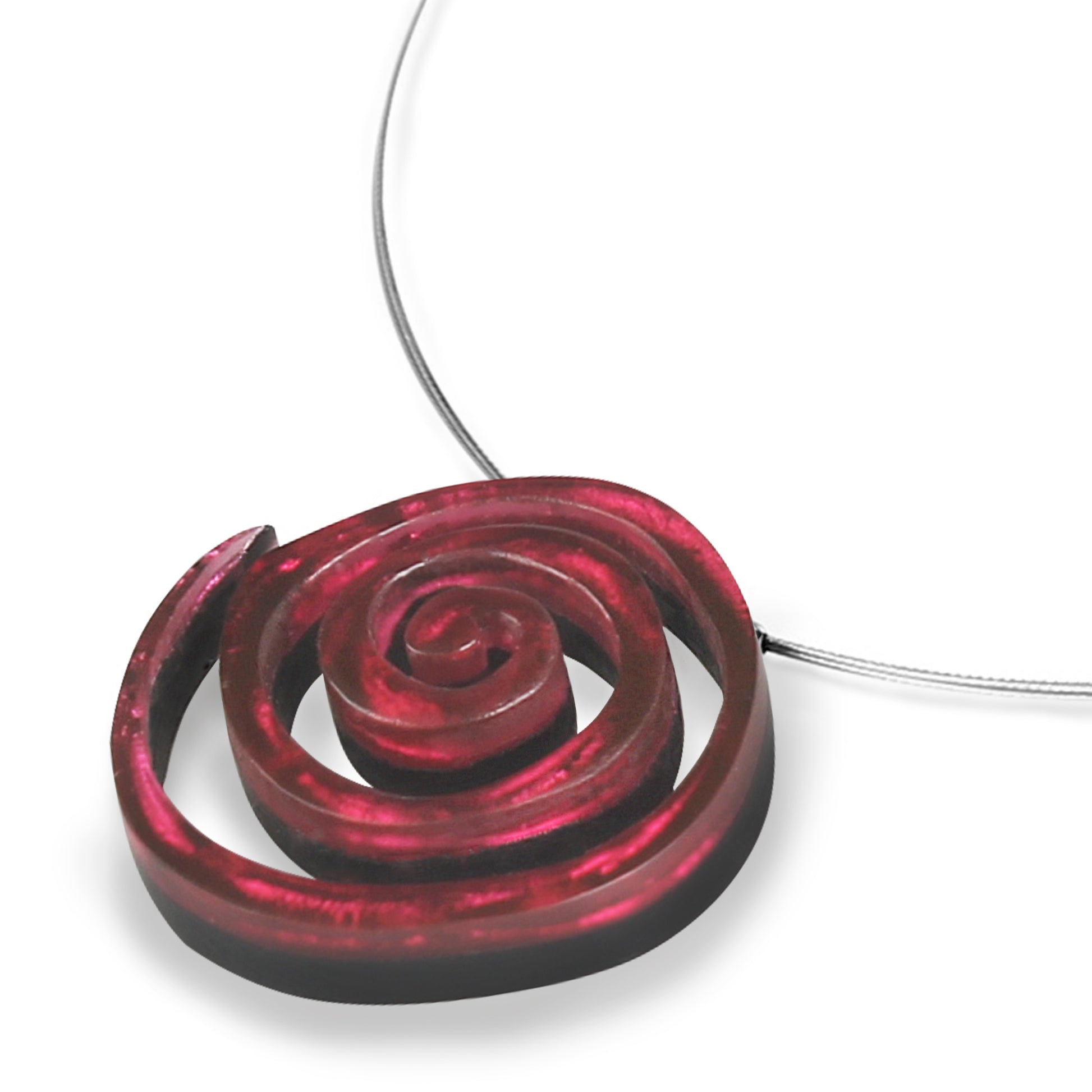 Raspberry Spirals pendant