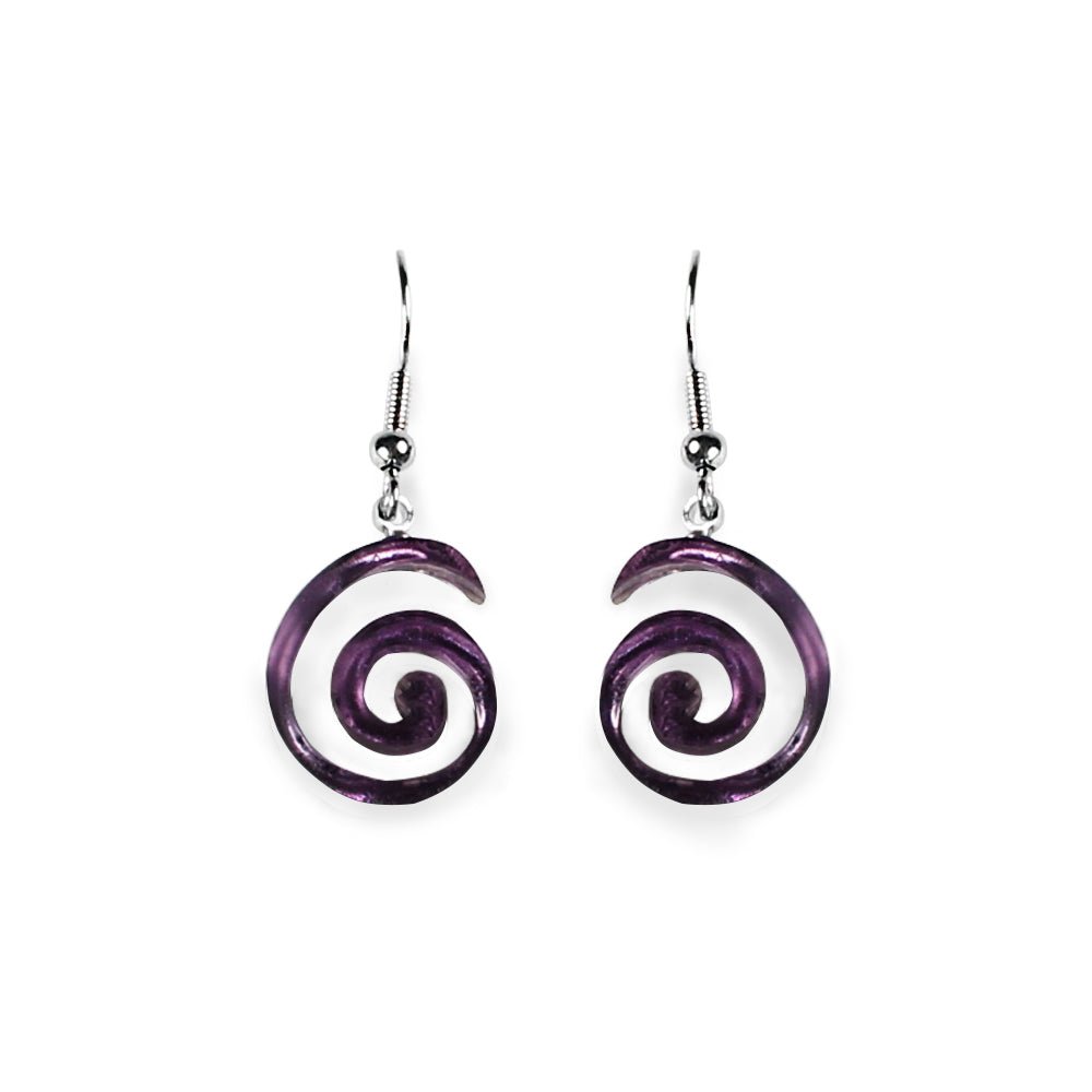 Purple Spirals Fish Hook Earrings | The Jewellery Stop