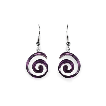 Purple Spirals Fish Hook Earrings | The Jewellery Stop