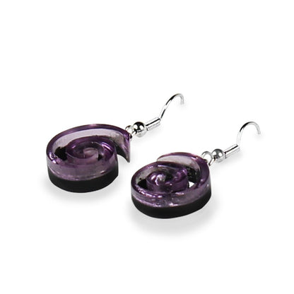Purple Spirals Fish Hook Earrings | The Jewellery Stop