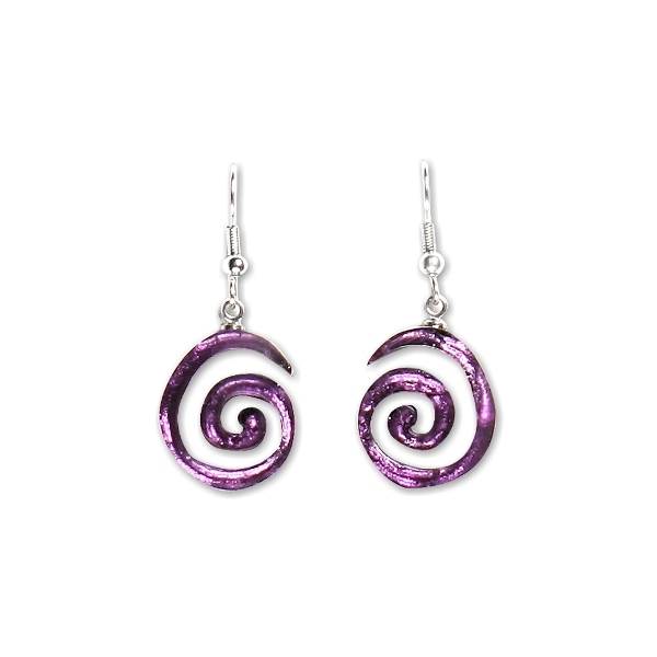 Violet Spirals Fish Hook Earrings | The Jewellery Stop
