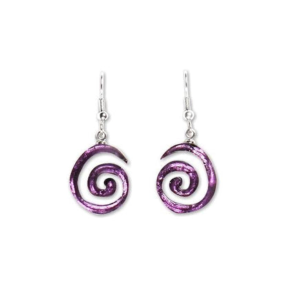 Violet Spirals Fish Hook Earrings | The Jewellery Stop