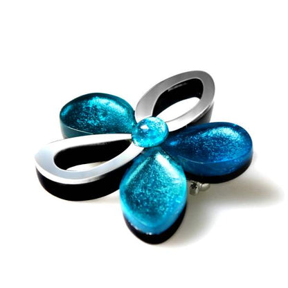 Teal Eclectic Flower Brooch | The Jewellery Stop