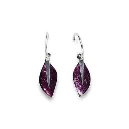 Purple Assorted Leaf Creole Earrings | The Jewellery Stop