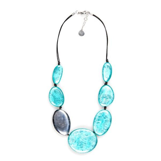 Aqua Antique Pebble Necklace | The Jewellery Stop