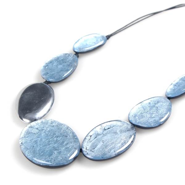 Blue Antique Pebble Necklace