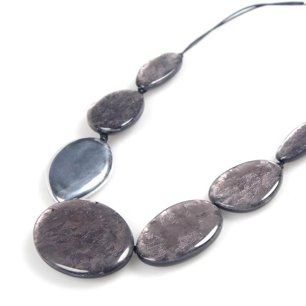 Grey Antique Pebble Necklace