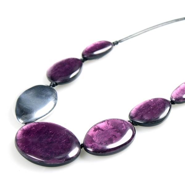 Purple Antique Pebble Necklace