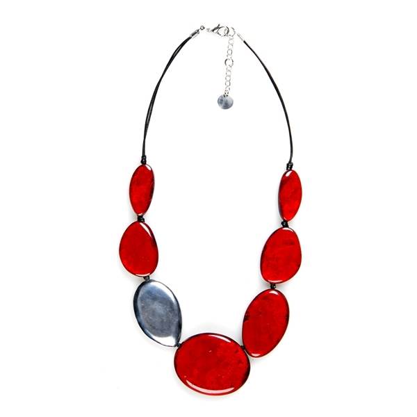 Red Antique Pebble Necklace
