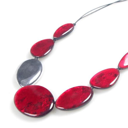Red Antique Pebble Necklace