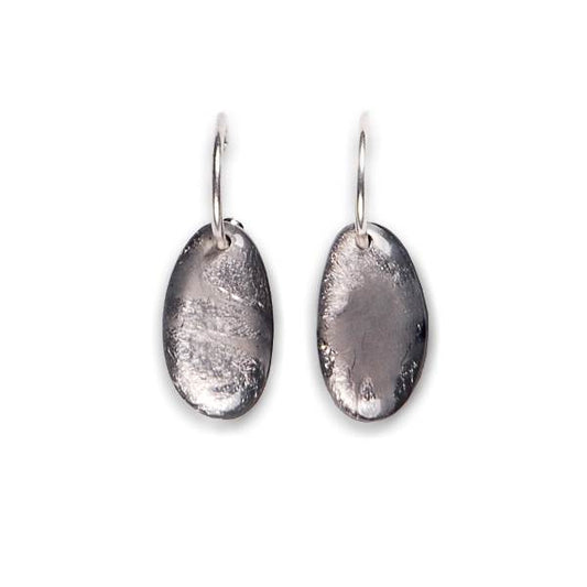 Grey Antique Pebble Creole Earrings | The Jewellery Stop