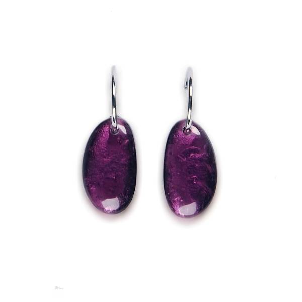 Purple Antique Pebble Creole Earrings | The Jewellery Stop