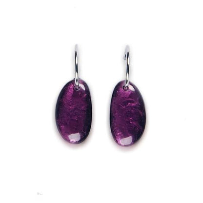 Purple Antique Pebble Creole Earrings | The Jewellery Stop