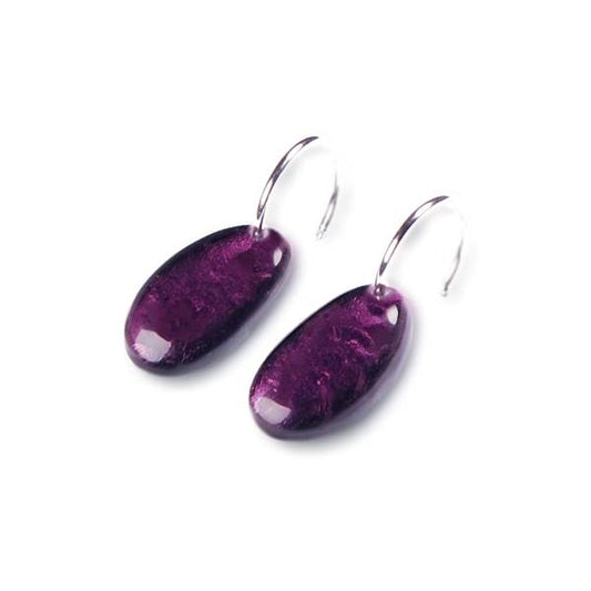 Purple Antique Pebble Creole Earrings | The Jewellery Stop