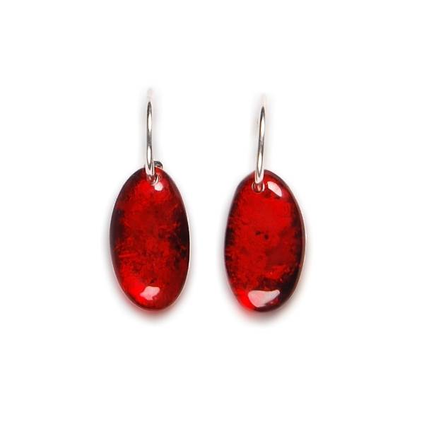 Red Antique Pebble Creole Earrings | The Jewellery Stop