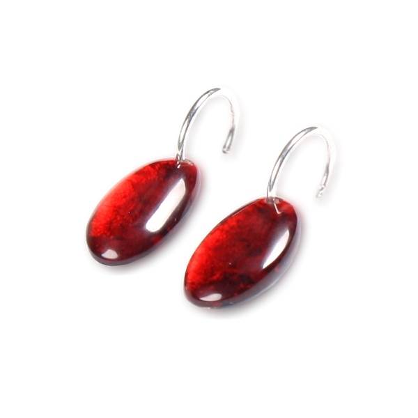 Red Antique Pebble Creole Earrings | The Jewellery Stop