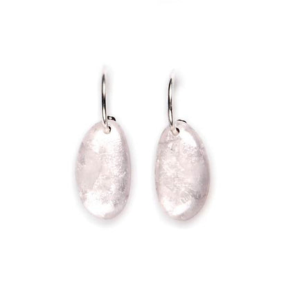 White Antique Pebble Creole Earrings | The Jewellery Stop