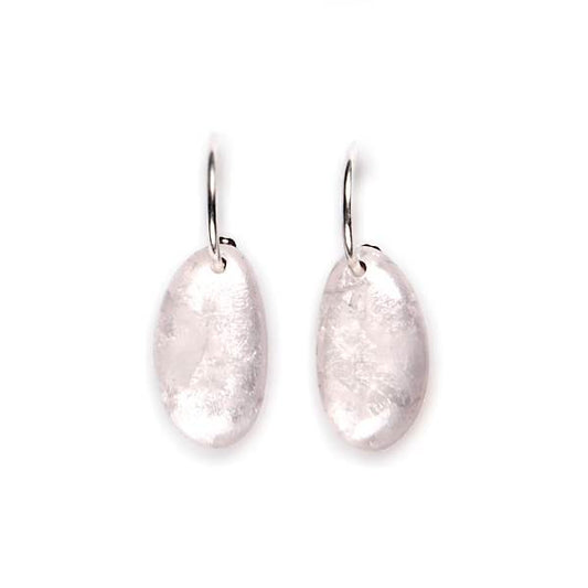 White Antique Pebble Creole Earrings | The Jewellery Stop