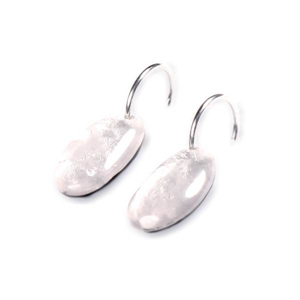 White Antique Pebble Creole Earrings | The Jewellery Stop