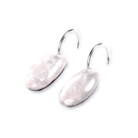 White Antique Pebble Creole Earrings | The Jewellery Stop