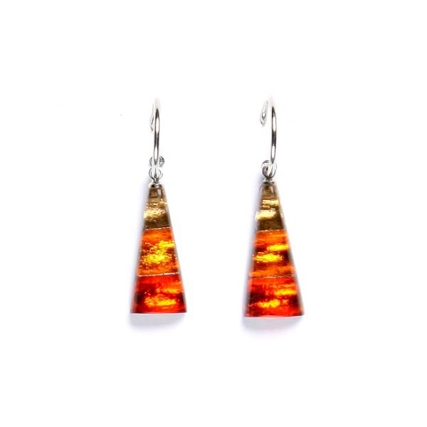 Tangerine Deco Triangle Creole Earrings | The Jewellery Stop