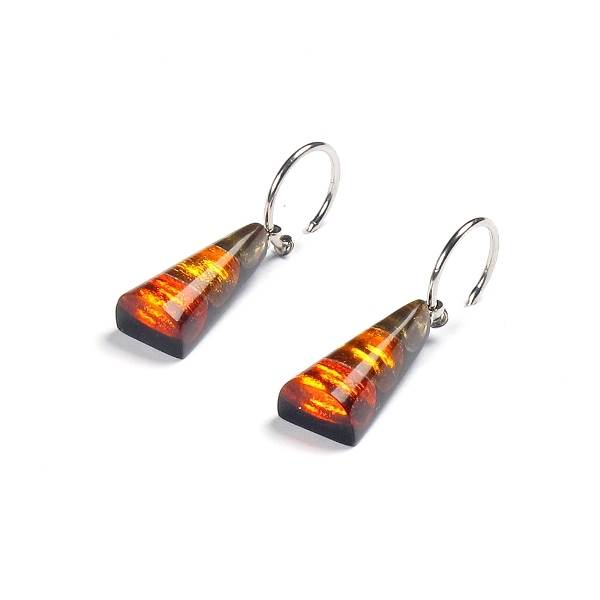 Tangerine Deco Triangle Creole Earrings | The Jewellery Stop