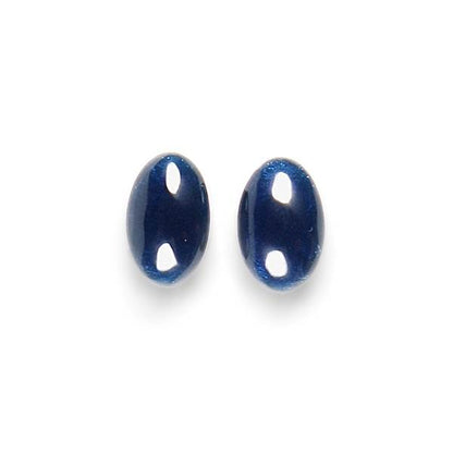 Navy Classic Ovals Rounded Stud Earrings | The Jewellery Stop