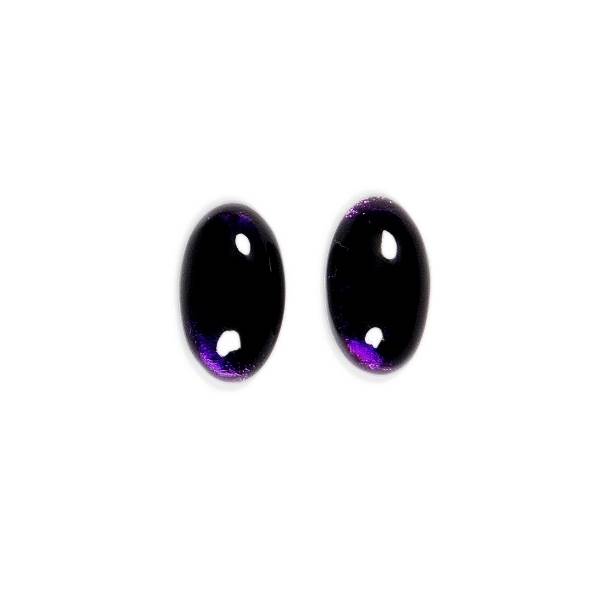Purple Classic Ovals Rounded Stud Earrings | The Jewellery Stop