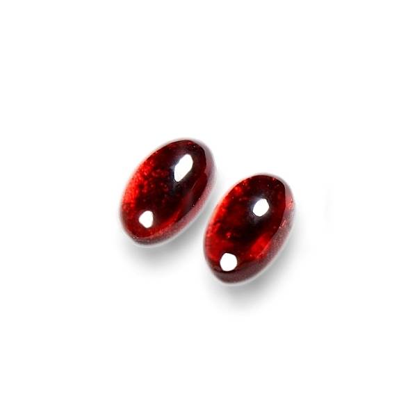 Red Classic Ovals Rounded Stud Earrings | The Jewellery Stop