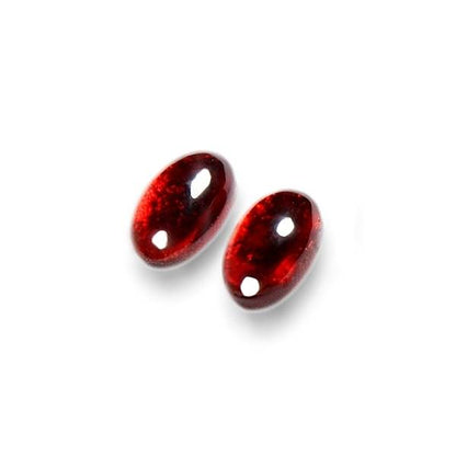 Red Classic Ovals Rounded Stud Earrings | The Jewellery Stop