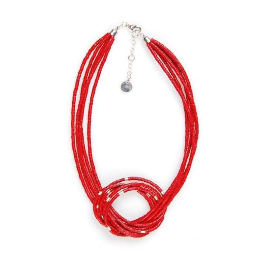 Red Coco Knot Necklace | The Jewellery Stop