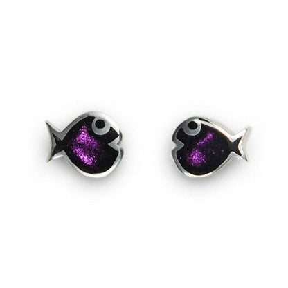 Purple Bubble Fish Stud Earrings | The Jewellery Stop
