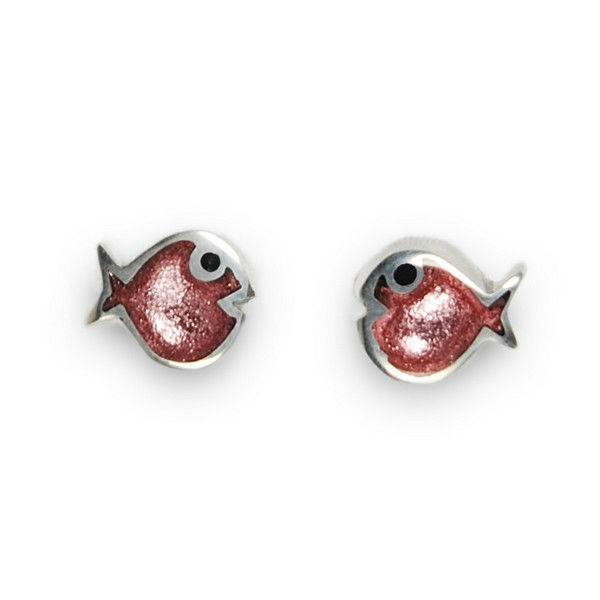 Rose Bubble Fish Stud Earrings | The Jewellery Stop